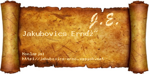 Jakubovics Ernő névjegykártya