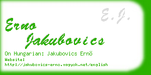 erno jakubovics business card